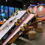 3D Diamond Plume Feather Lanyard Silicone Case For iPhone 14 13 12 series