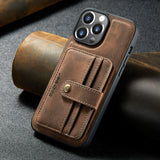 2 in 1 Detachable Card Pocket Luxury Leather Magnetic Case for iPhone 13 12 11 Series