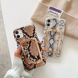 3D Metal Buckle Hard Leather Case for iPhone 12 11 Series