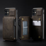 Luxury Retro Fashion Leather Zipper Wallet Flip Case For iPhone 13 Series