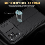 Slide Camera Lens Protector Lychee Pattern Leather Case For Samsung Galaxy S21 Series