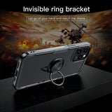 Fashion Shockproof Transparent Ring Phone Back Cover Clear Case For iPhone 12 Series