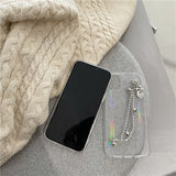 Heart Shaped Chain Soft Fashion Bracelet Transparent Phone Case for iPhone 12 11 Series