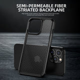 Carbon Fiber Skin Transparent Airbag Case for iPhone 13 12 11 Series