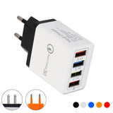 EU US UK Plug 4 Ports Charger Quick Charge 3.0 Wall for iPhone Samsung Xiaomi Huawei