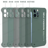 Ultra thin Frameless Matte PC Ring Holder Shockproof Phone Case For iPhone 12 Series