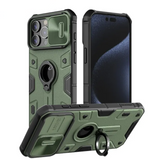 CamShield Armor Case With Slide Camera Protection And Ring Stand Holder For iPhone 15 series