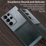 Luxury Leather Ultra Thin Camera Protection Case for Samsung Galaxy S22 Ultra Plus