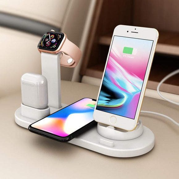 6 in 1 Multifunction Wireless Charger Dock Holder For iWatch iPhone 11 Pro XS XR