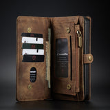 Detachable 2 in 1 Zipper Credit Card Leather Case For iPhone 12 11 Series