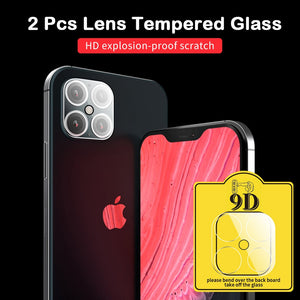 2Pcs 9D Screen Protective Glass On Full Lens Coverage Scratch Proof For iPhone 11 Series