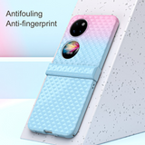 Hinge Gradient Diamond Texture Anti Finerprint Flip Case for Huawei P50 Pocket