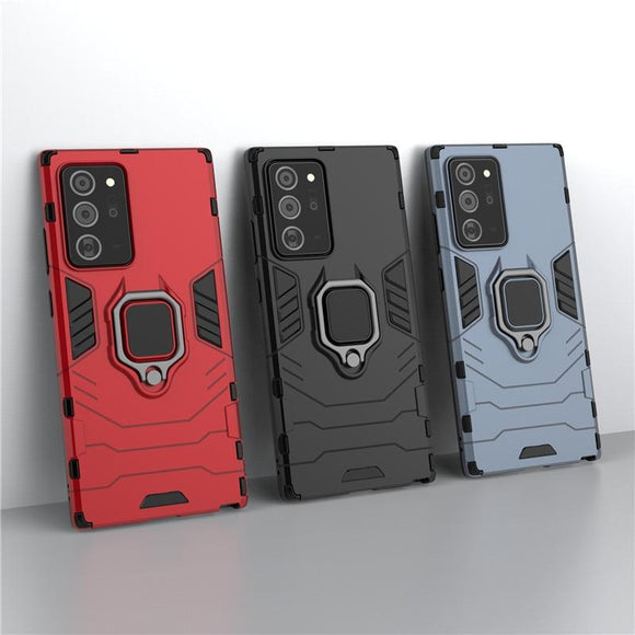 Magnetic Armor Ring Holder Hard Plastic Case For Samsung Galaxy Note 20 Series