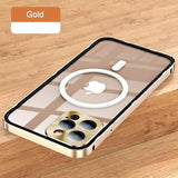 MagSafe Metal Frame Transparent Case for iPhone 14 13 12 series