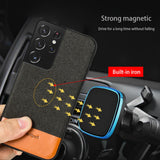 Fashion Business Shockproof Canvas Magnetic Case For Samsung S21 Ultra