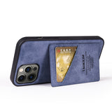 Suede Leather Card Slot Stand Phone Case For iPhone 13 12 11 Series