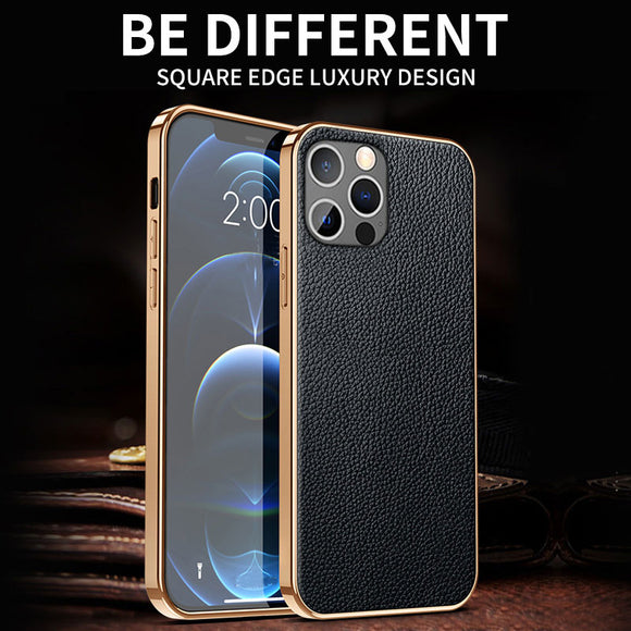 Luxury Shockproof Wireless Charger Soft Plating Leather Phone Case For iPhone 12 11 Series