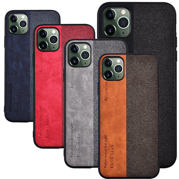 Luxury Soft Silicone Edge Hard Cloth Texture Protect Case For Apple iPhone 12 Series