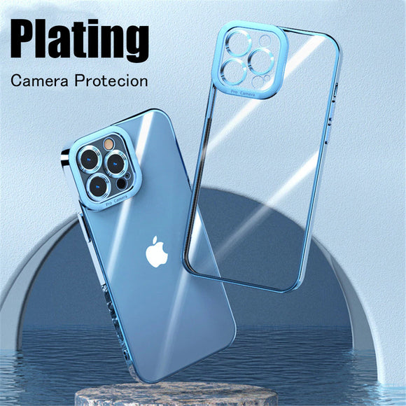 Plating Clear Camera Protector Case for iPhone 13 Series