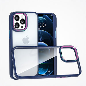 Acrylic Gradient Metal Lens Frame Case For iPhone 13 12 11 Pro Max