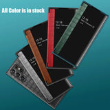Luxury Leather Texture Window Flip Cover For Samsung S22 Ultra Plus