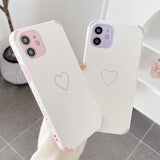 Soft Cortex Love Heart Phone Case For IPhone 13 12 11 Series