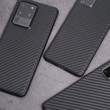 Carbon Fiber Drop Protection Soft Matte Silicone Case for Samsung Galaxy S21 S20 Note 20 Series