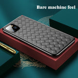 Leather TPU Weaving BV Grid Cover Breathable Mesh Case For iPhone 12 11 Series