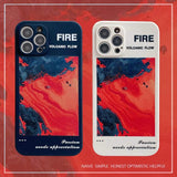 High Quality Right Angle Volcano Lava Soft Silicon Phone Case for iPhone 12 11 Series