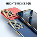 Luxury Camera Lens Protection Shockproof Silicone Soft Gold Plating Phone Case For iPhone 12 11 Pro Max