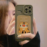 Cute Tiger Cute Cartoon Frosted Case for iPhone 13 12 11 Pro Max Mini