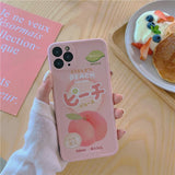 Japanese Drink Fruit Peach Soft Silicone Case For iPhone 11 Series