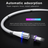 3A Quick Magnetic Charger 3.0 Micro USB Cable for Smarphone