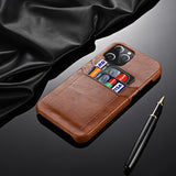 Luxury Business Soft Shockproof Credit Card Pocket PU Leather Mobile Phone Case For iPhone 12 11 Series