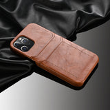 Business PU Leather Case With Card Pockets for iPhone 13 12 11 Pro Max Mini