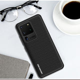 Carbon Fiber Texture Fashion Leather Case For Samsung Galaxy S20 & Note 20 Series