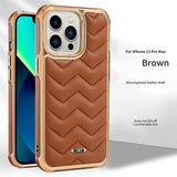 Leather Non Slip Electroplate Case for iPhone 14 13 12 Series