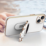Plating 3D Astronaut Stand Holder Camera Protection Case for iPhone 13 12 11 Series