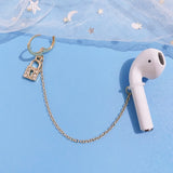 Anti lost Rope Earrings Creative Gold Lock Shape for Airpods