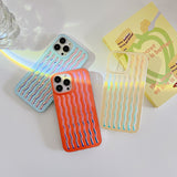 Luxury Plating Colorful Laser Wave Case for iPhone 13 12 11 Pro Max