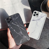 Fashion Shockproof Frame Bumper Marble Soft Silicone Phone Case For iPhone 12 11 Series