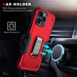 Armor Ring Holder Non Slip Bumper Magnetic Kickstand Shockproof Case For iPhone 13 12 11 series