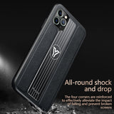 Luxury Leather Car Magnetic Holder Ultra thin Silicone Metal Porsche Protection Cover Case For iPhone 12 & 11 Series