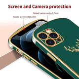 Luxury Gold Plating Lens Protection Elk Pattern Oval Soft Case For iPhone 12 11 Series