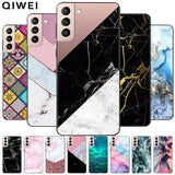 Marble Soft Silicone Phone Case For Samsung S21 Series