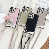 Crossbody Wallet Leather Card Slot Holder Shoulder Lanyard Back Case For iPhone 13 12 11 Pro Max