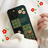 Retro Flower Grid Case for iPhone 13 12 11 series