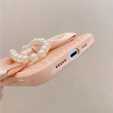 Luxury Fashion Pearl Bracelet Bow Case for iPhone 13 11 12 Pro Max Mini