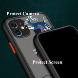 Shockproof Matte Embossed Soft Cover with Finger Ring Case for iPhone 12 11 Series