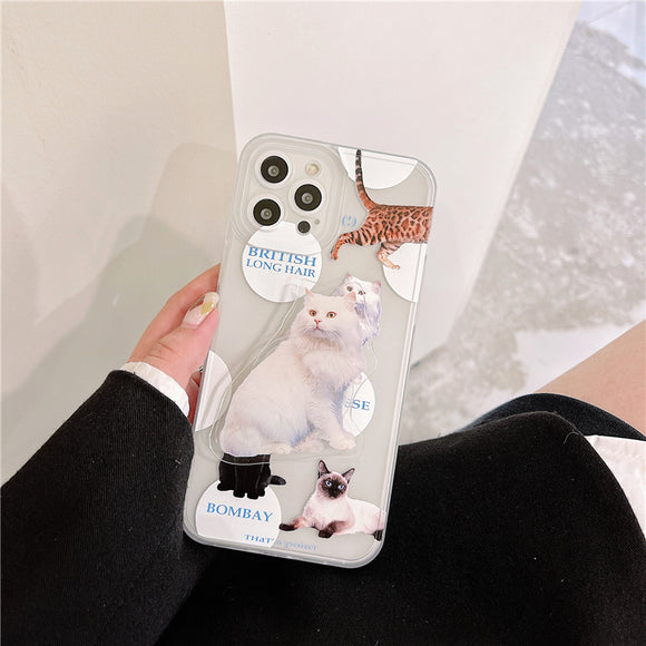 Funny 3D Cat Stand Case for iPhone 13 12 11 Pro Max